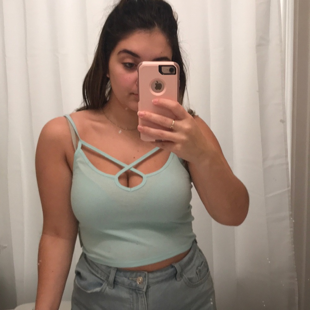 Blue crop top